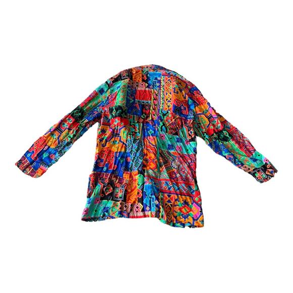 NY Invasion womens medium blazer abstract bright 80s cool unique funky - Picture 2 of 9